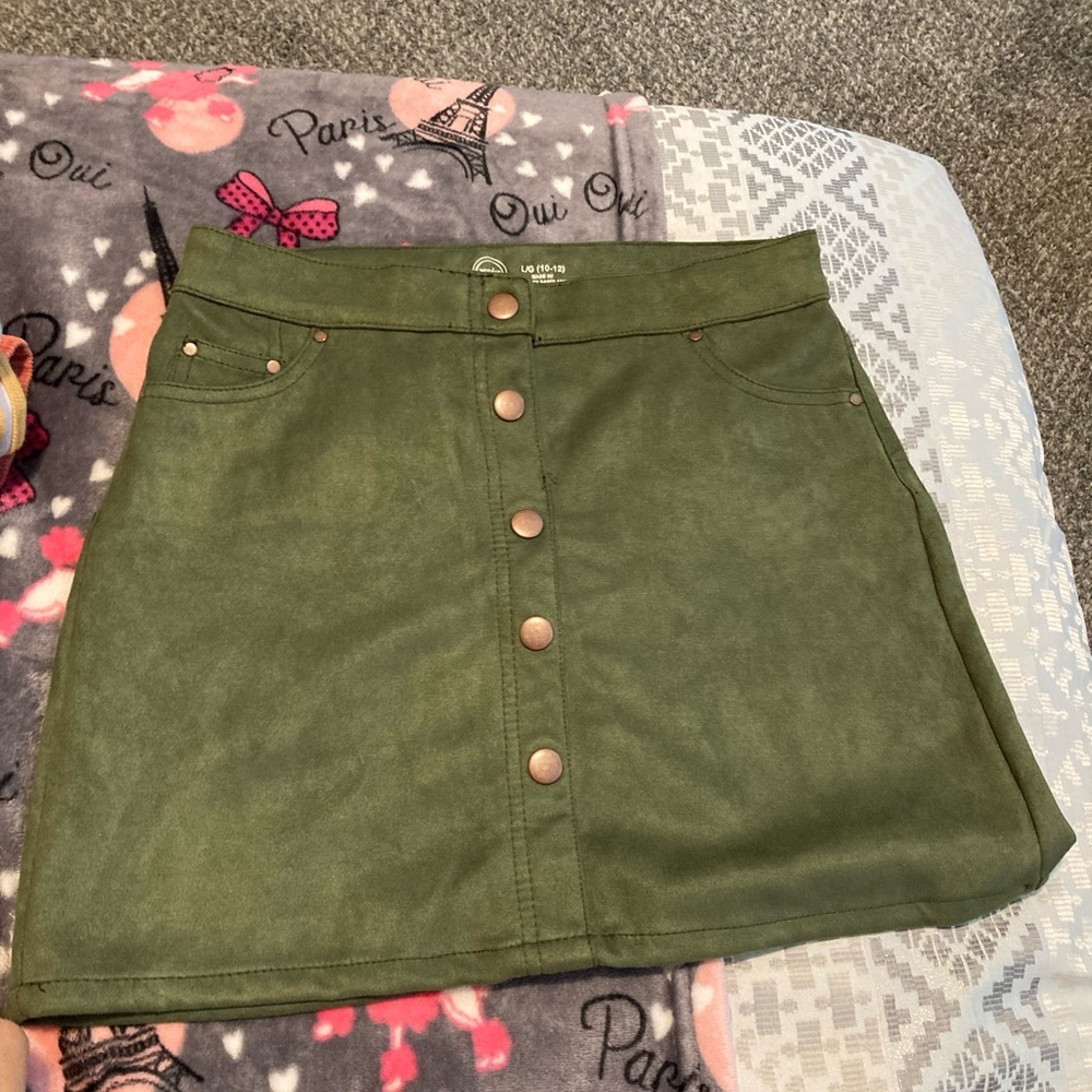 Army green skirt